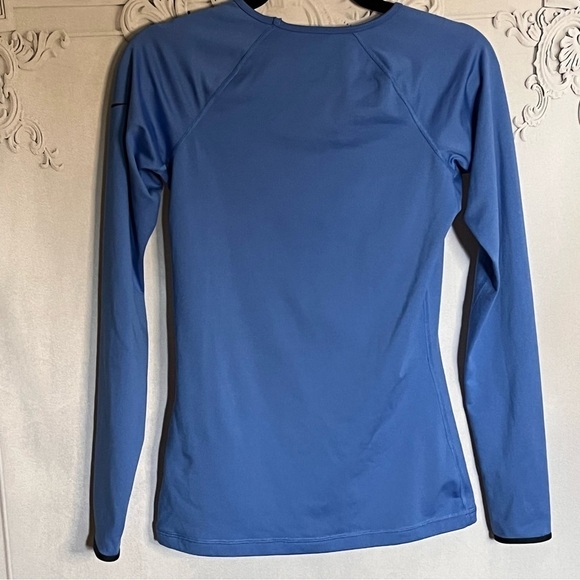 Nike Pro fleece lined long sleeve shirt blue size Small - Picture 2 of 12